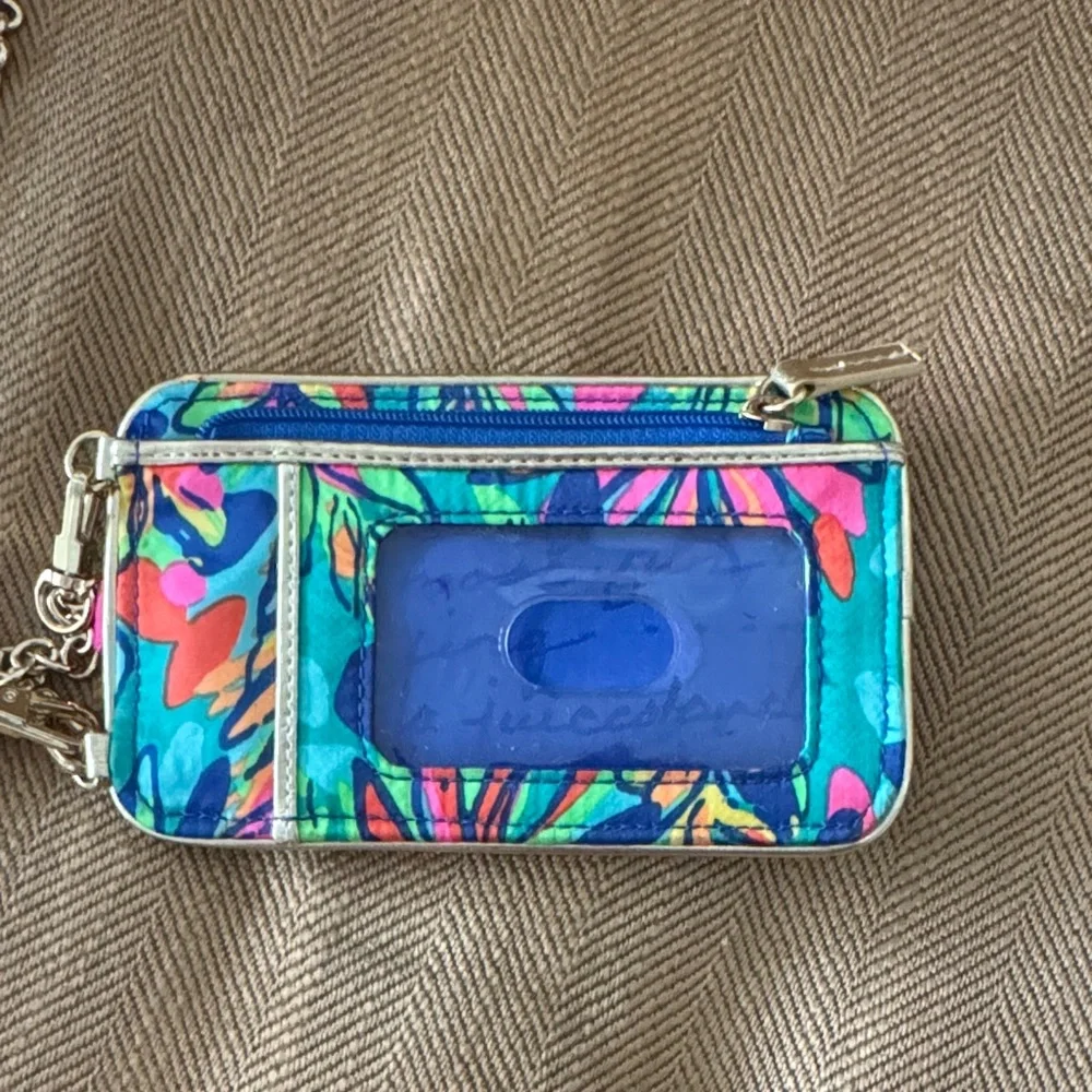 Lilly Pulitzer Multicolor Tropical Print Crossbody Phone Case with Pink Strap
